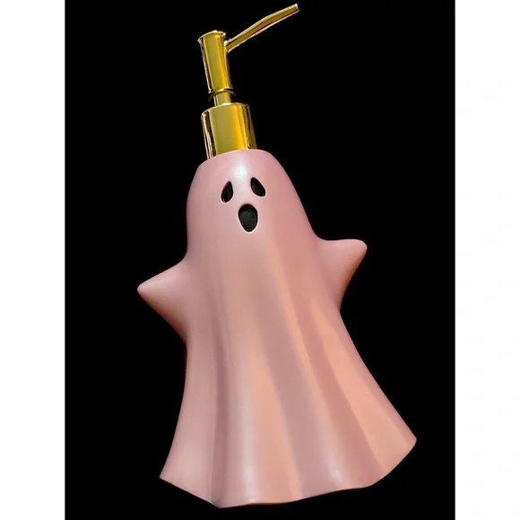 Pink Halloween Ghost-Shaped Soap Dispenser Ceramic NEW - Picture 5 of 5
